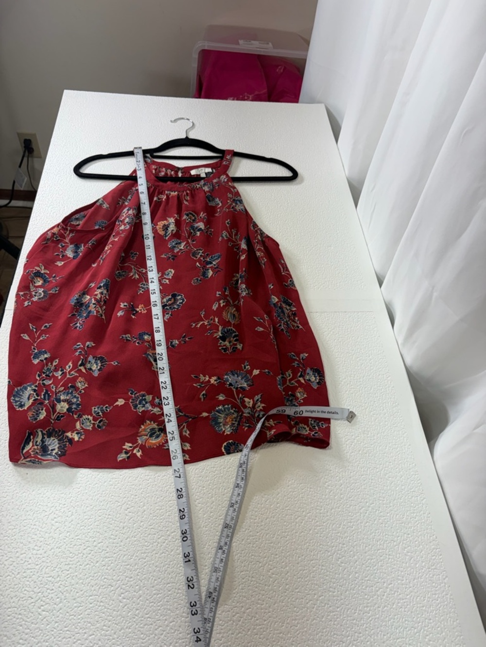 Joie Red Floral Halter Neck Blouse 3003 - Picture 7 of 8